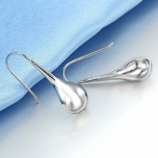 Intensity Tear Drop Hook Earrings Solid 925 Sterling Silver