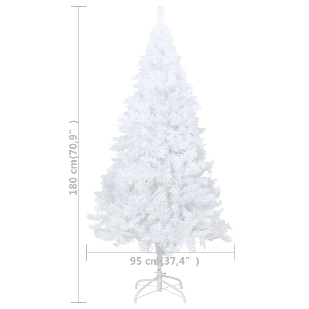 vidaXL Artificial Christmas Tree with Thick Branches White 6 ft PVC