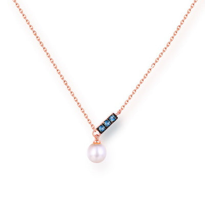 Color: White - 14K Rose Gold Jewelry New Korean Pearl Necklace Pendant all-match gold custom simple and elegant fashion wholesale