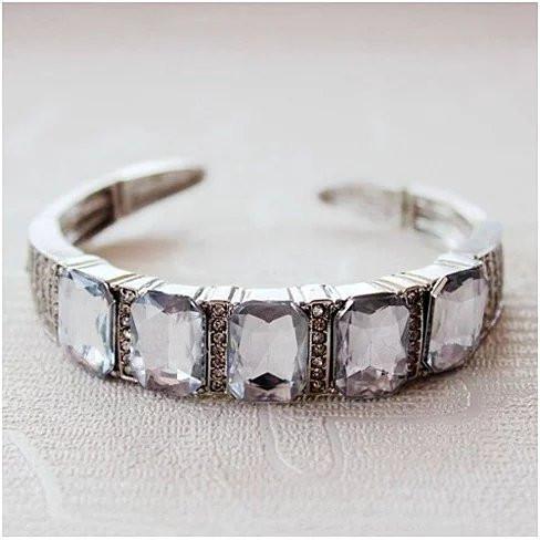 Majestic Diamond Crystal Open Ended Bracelet