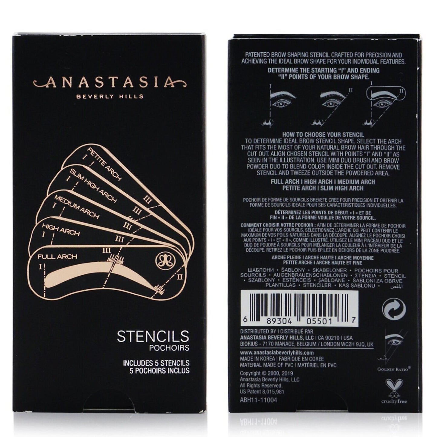 ANASTASIA BEVERLY HILLS - Eyebrow Stencils 055017 / 11005 5pcs