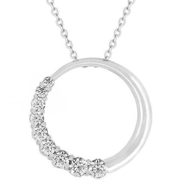 Graduated Cubic Zirconia Circle Pendant