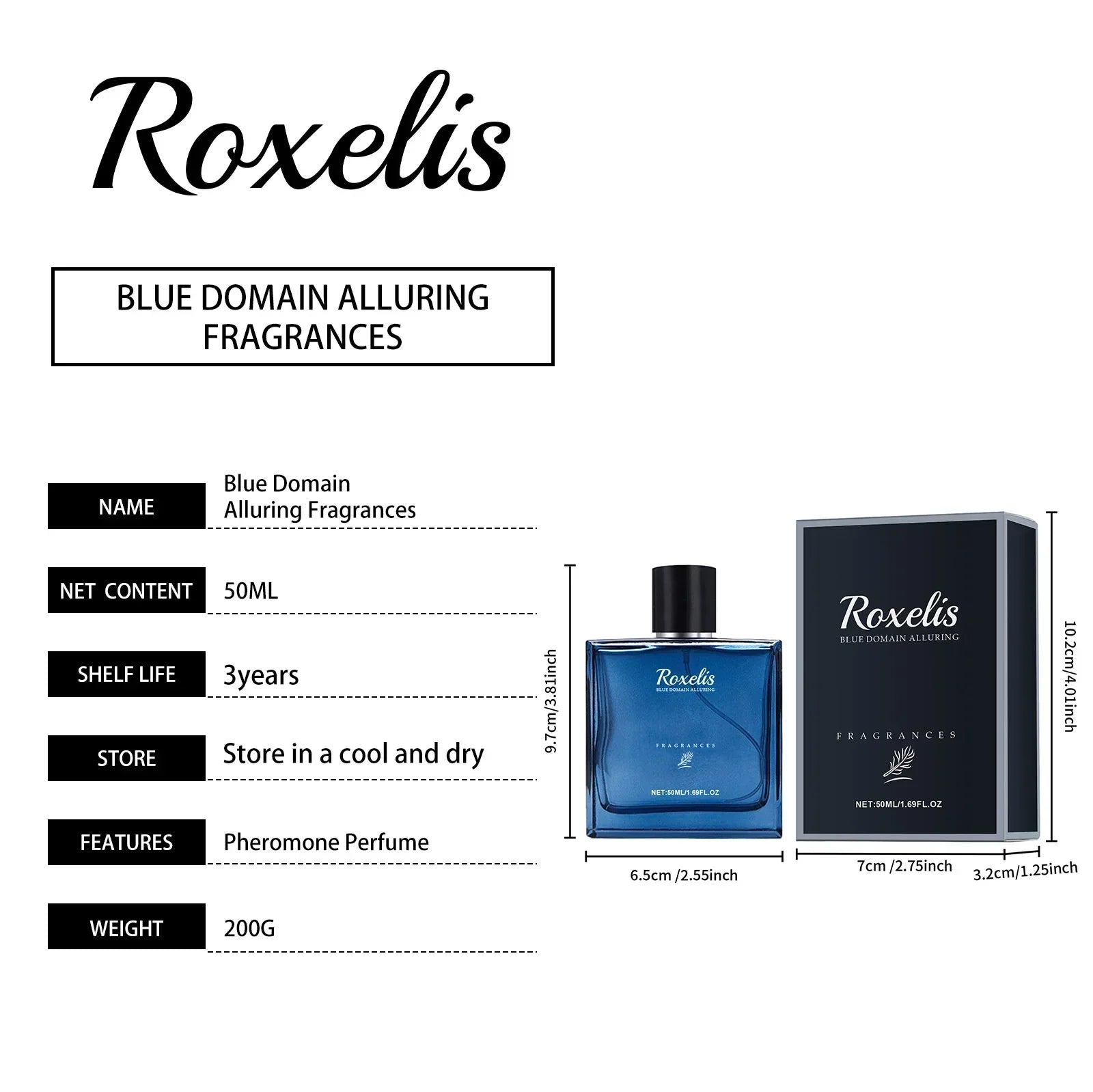 Roxelis Mens Cologne Fragrances Spray Sandalwood Perfume