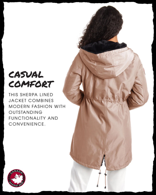 Womens Winter Coat – Heavyweight Sherpa Lined Anorak Parka (S-XL)